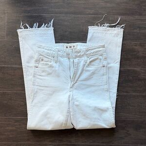 AMO Women's Cream Straight Leg Jeans